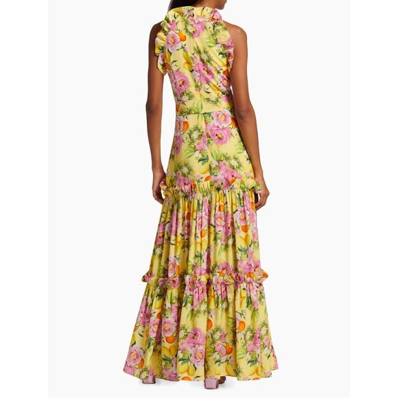 Borgo de Nor Tatiana Teired Silk Halter Gown US 12 $1272 - Picture 4 of 12